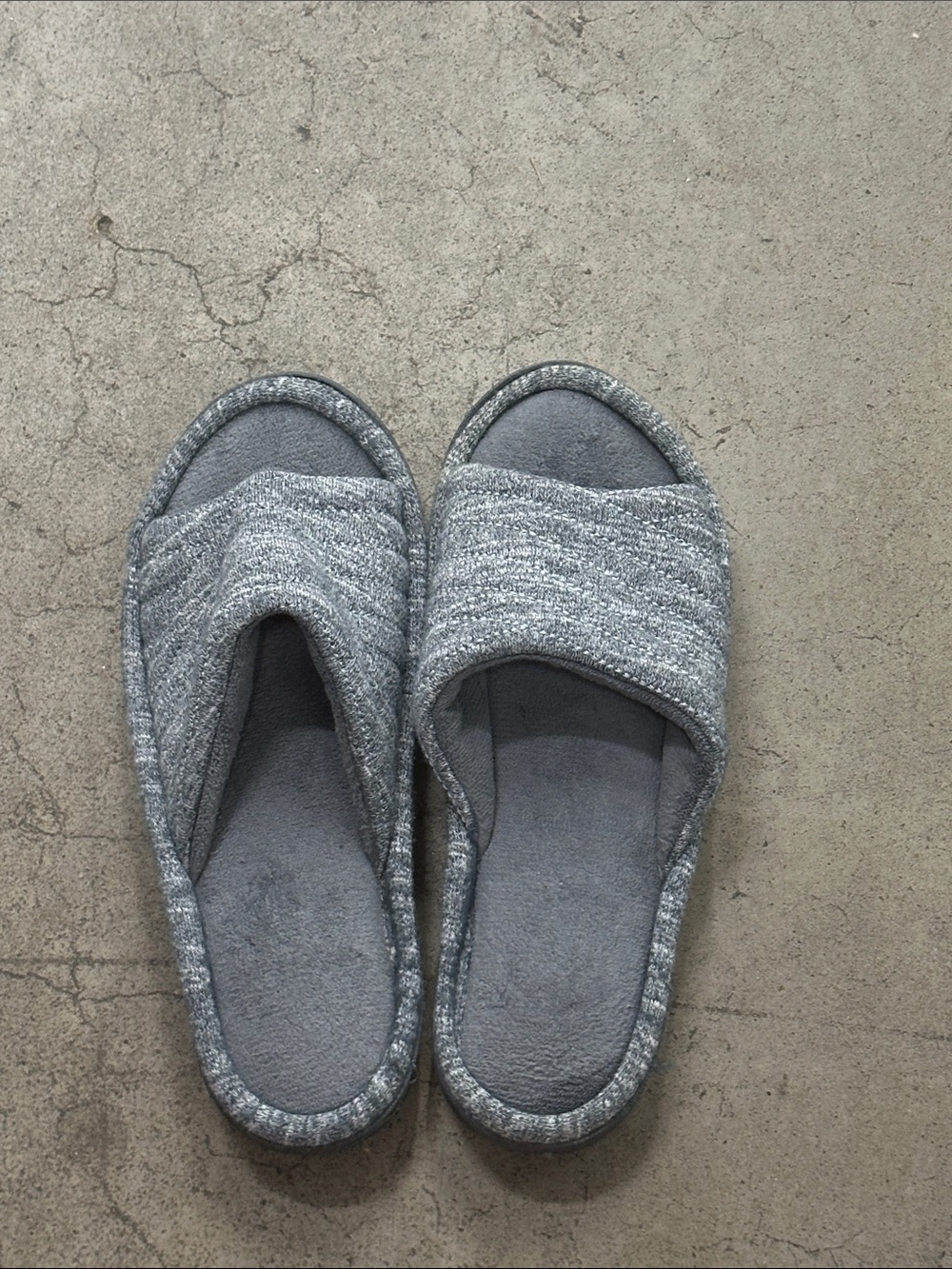 isotoner Gray Open-Toe Slide Slippers